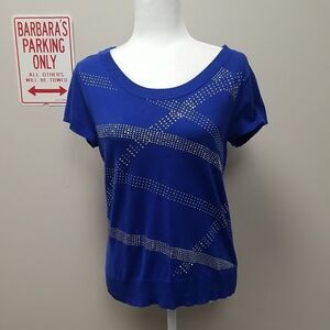 CALVIN KLEIN SHORT SLEEVE KNIT TOP SZ LARGE